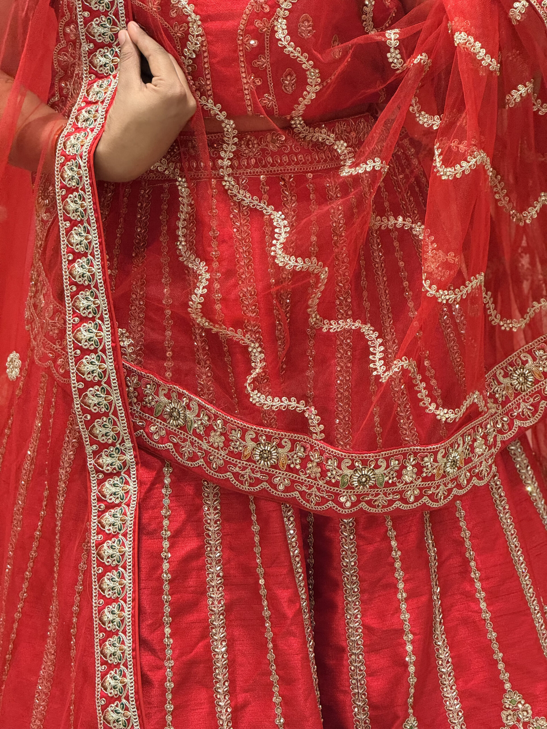 classic red embroidered lehenga set with designer dupatta classic red embroidered lehenga set with designer dupatta