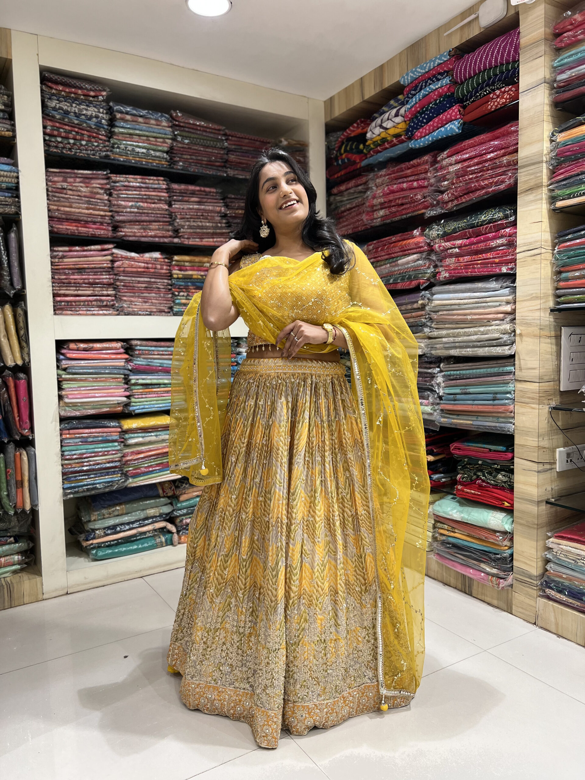 sunshine yellow embroidered lehenga set with designer dupatta sunshine yellow embroidered lehenga set with designer dupatta